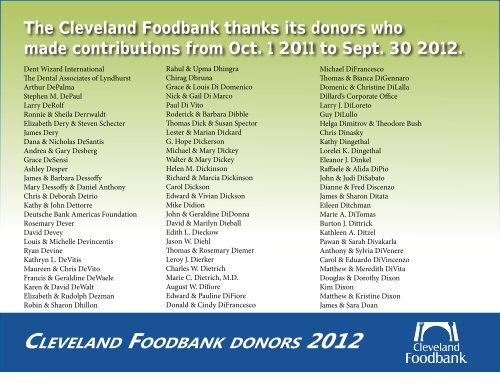 Cleveland Foodbank 2012