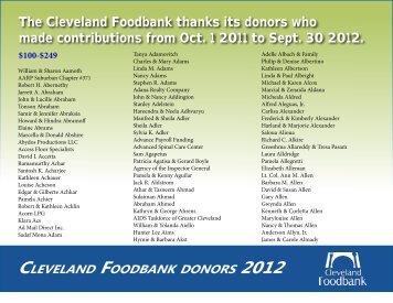 Cleveland Foodbank 2012