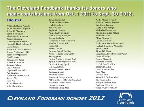 Cleveland Foodbank 2012