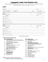 Congregation Anshei Israel Donation Form