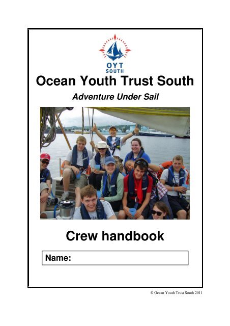 Ocean Youth Trust South Crew handbook