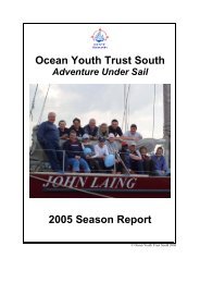 Ocean Youth Trust South 2005 Season Report