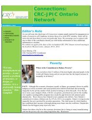 Connections CRC-JPIC Ontario Network