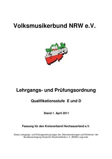 VMB NRW Lehrgangs- und Prüfungsordnung 1.4.2011 - HSK