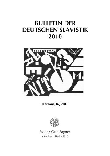 bulletin der deutschen slavistik 2010 - Kodeks - Universität Bamberg