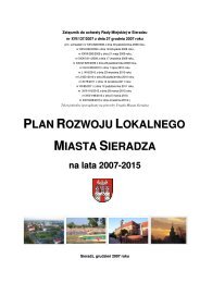 PLAN ROZWOJU LOKALNEGO MIASTA SIERADZA