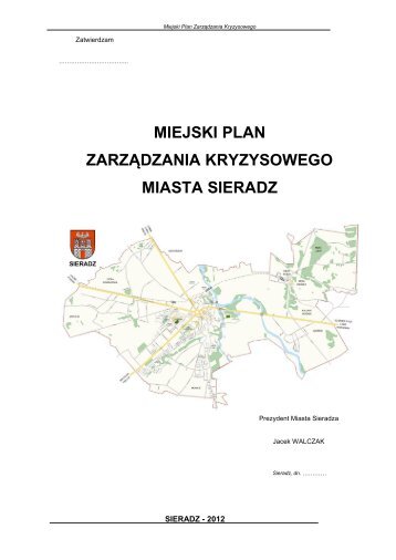 MIEJSKI PLAN ZARZĄDZANIA KRYZYSOWEGO MIASTA SIERADZ