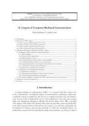 21. Corpora of Computer-Mediated Communication 1. Introduction