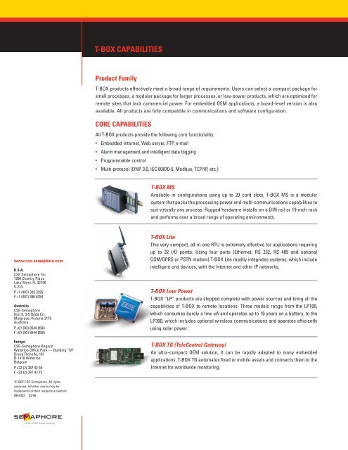 Semaphore T-BOX System Overview costeffective