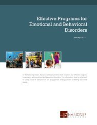 Effective Programs for Emotional and Behavioral Disorders