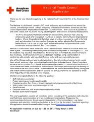 National Youth Council Application - American Red Cross Youth
