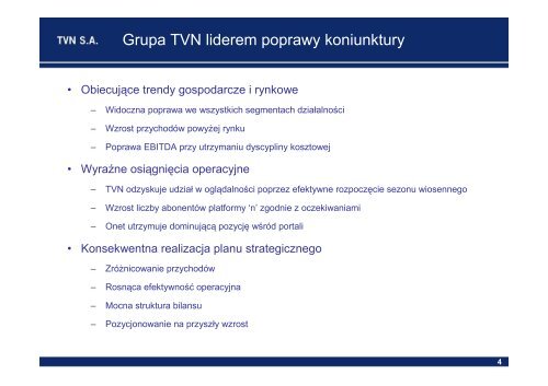 Grupa TVN Wyniki finansowe za 1 kwartał 2010 r