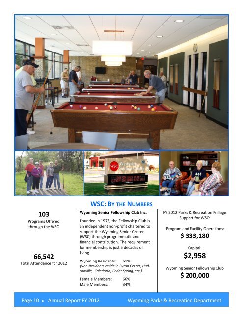 Wyoming Parks & Recreation Department 2012 Annual Report