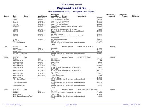 Payment Register