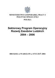 Sektorowy Program Operacyjny Rozwój Zasobów Ludzkich 2004 – 2006