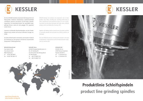 Produktlinie Schleifspindeln product line grinding ... - Franz Kessler