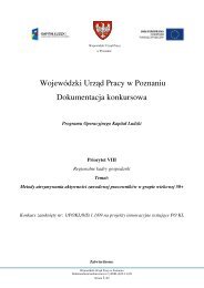 Wojewódzki Urząd Pracy w Poznaniu Dokumentacja konkursowa