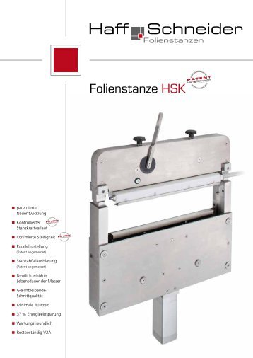 Prospekt Folienstanze HSK - Haff & Schneider GmbH & Co. oHG