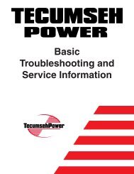 Basic Troubleshooting And Service Information - Tecumseh Power