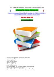 CJA 314 Week 3 Individual Assignment Examining Theory Paper/SnapTutorial
