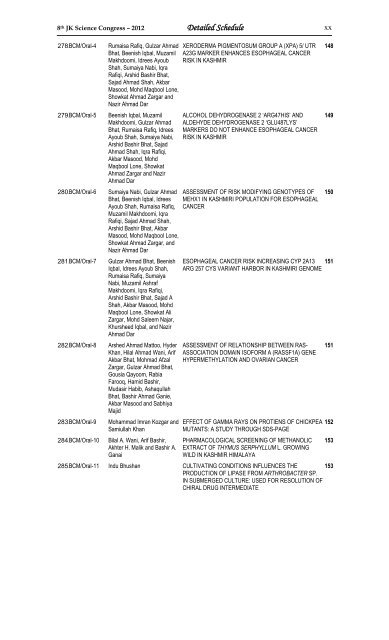 Detailed Schedule of Activities