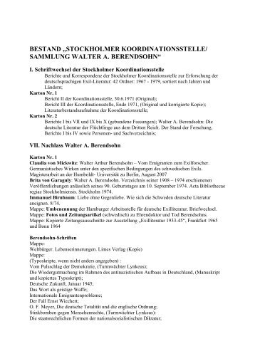 stockholmer koordinationsstelle/ sammlung walter a. berendsohn