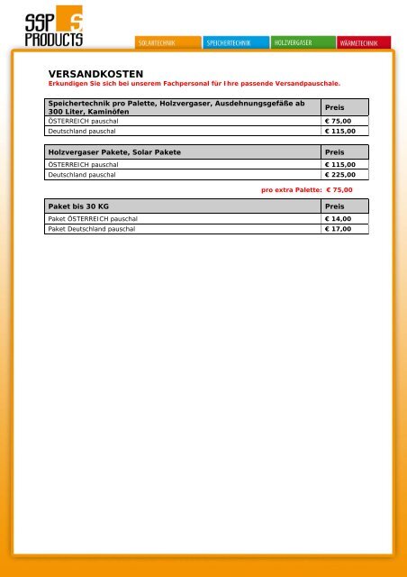 Preisliste Endkunde exkl. gesetzl. MwSt. Stand: 09/2011