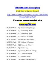 MGT 380 Entire Course (New)