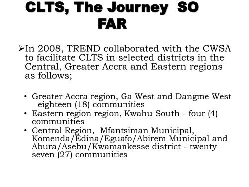 CLTS IN GHANA