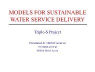 MODELS FOR SUSTAINABLE WATER SERVICE DELIVERY