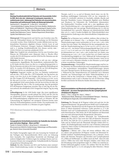 Zeitschrift für Rheumatologie – Supplement 1 - Deutsche ...