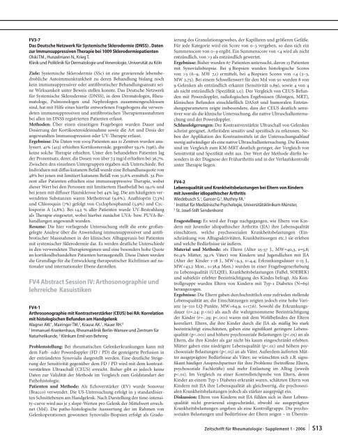 Zeitschrift für Rheumatologie – Supplement 1 - Deutsche ...