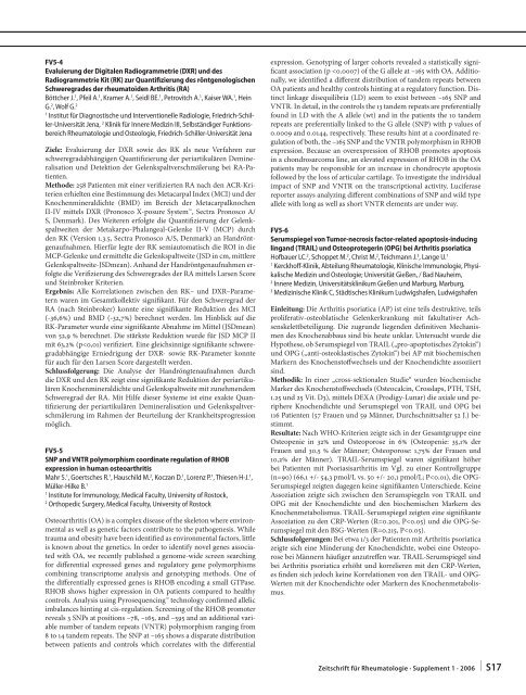 Zeitschrift für Rheumatologie – Supplement 1 - Deutsche ...