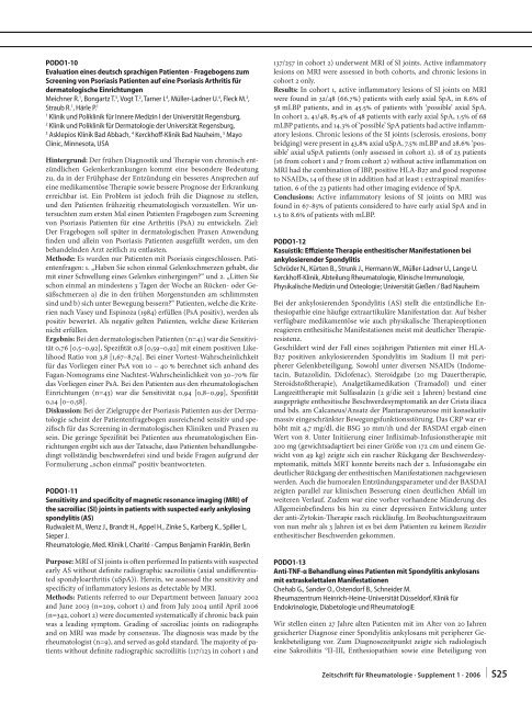 Zeitschrift für Rheumatologie – Supplement 1 - Deutsche ...