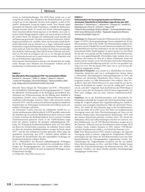 Zeitschrift für Rheumatologie – Supplement 1 - Deutsche ...