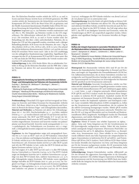 Zeitschrift für Rheumatologie – Supplement 1 - Deutsche ...