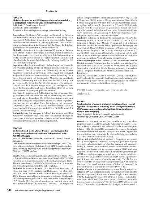 Zeitschrift für Rheumatologie – Supplement 1 - Deutsche ...