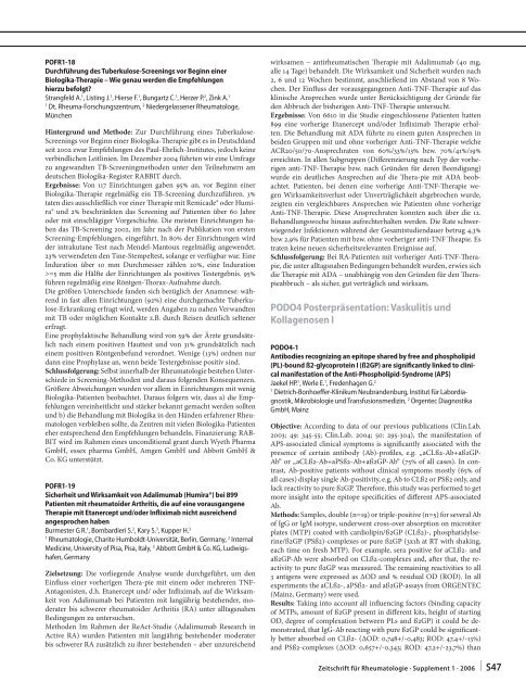 Zeitschrift für Rheumatologie – Supplement 1 - Deutsche ...