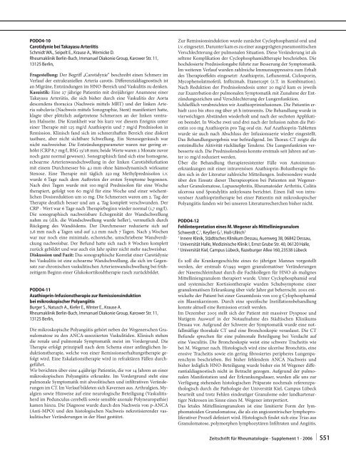 Zeitschrift für Rheumatologie – Supplement 1 - Deutsche ...