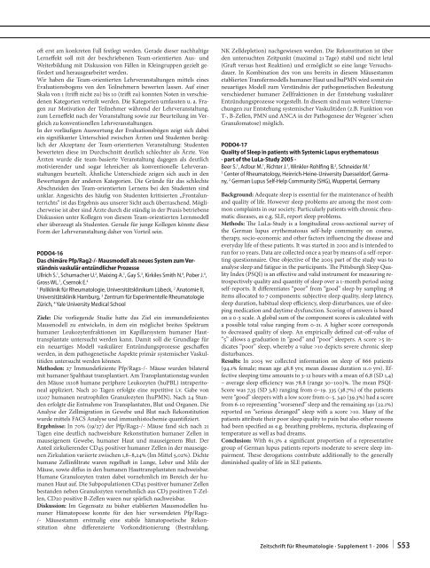 Zeitschrift für Rheumatologie – Supplement 1 - Deutsche ...