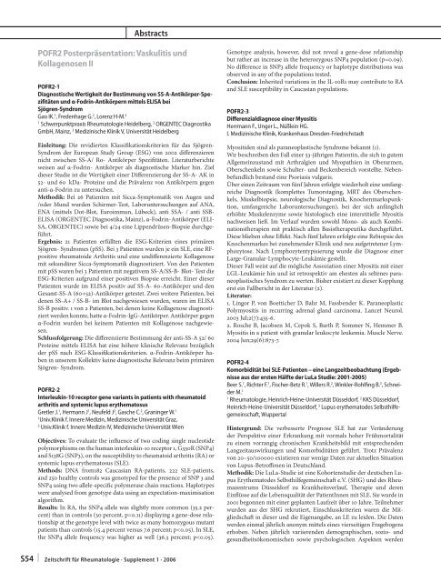 Zeitschrift für Rheumatologie – Supplement 1 - Deutsche ...