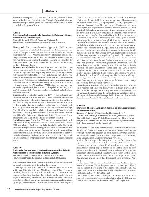 Zeitschrift für Rheumatologie – Supplement 1 - Deutsche ...