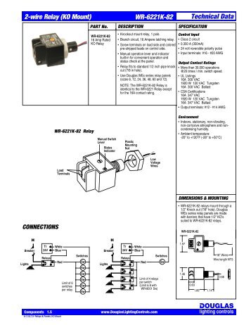 2-wire Relay (KO Mount) WR-6221K-82 Technical Data noncondensing