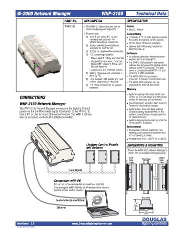 W-2000 Network Manager WNP-2150 Technical Data nonvibrating