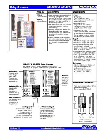 Relay Scanners WR-8812 & WR-8824 Technical Data noncorrosive noncondensing