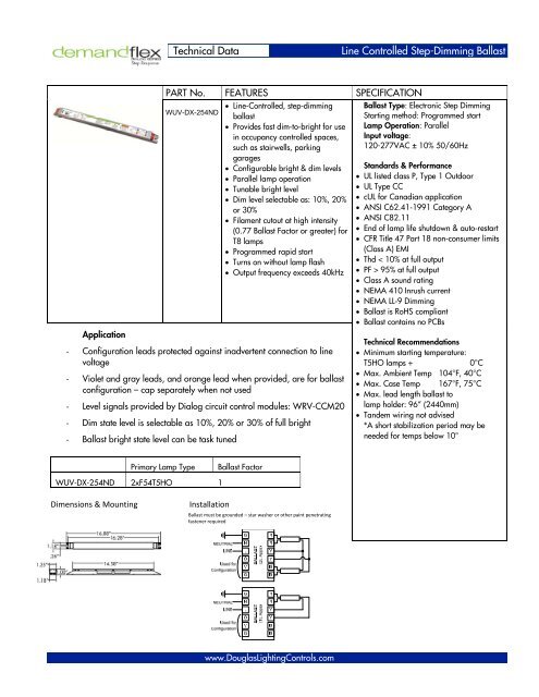 Technical Data Line Controlled Step-Dimming Ballast