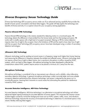 Diversa Occupancy Sensor Technology Guide