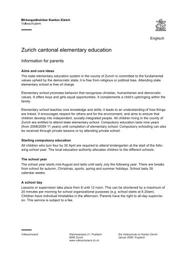 Zurich cantonal elementary education