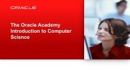 The Oracle Academy Introduction to Computer Science