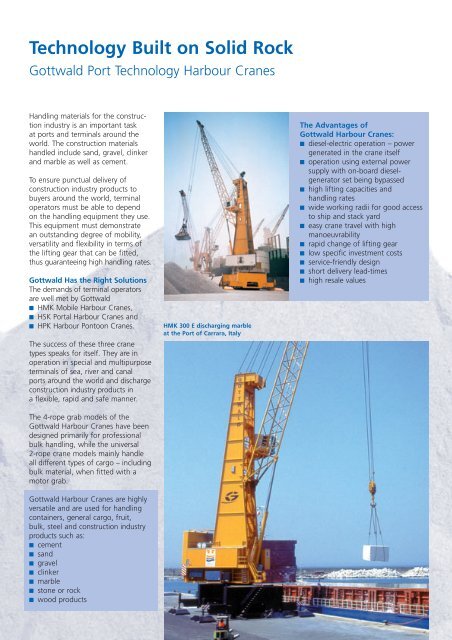 Construction Materials - Gottwald Port Technology